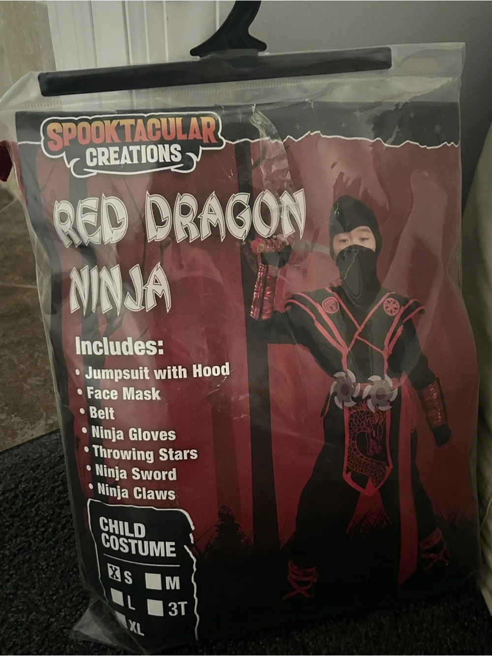 Red Dragon Ninja Kids Costume - Red & Black